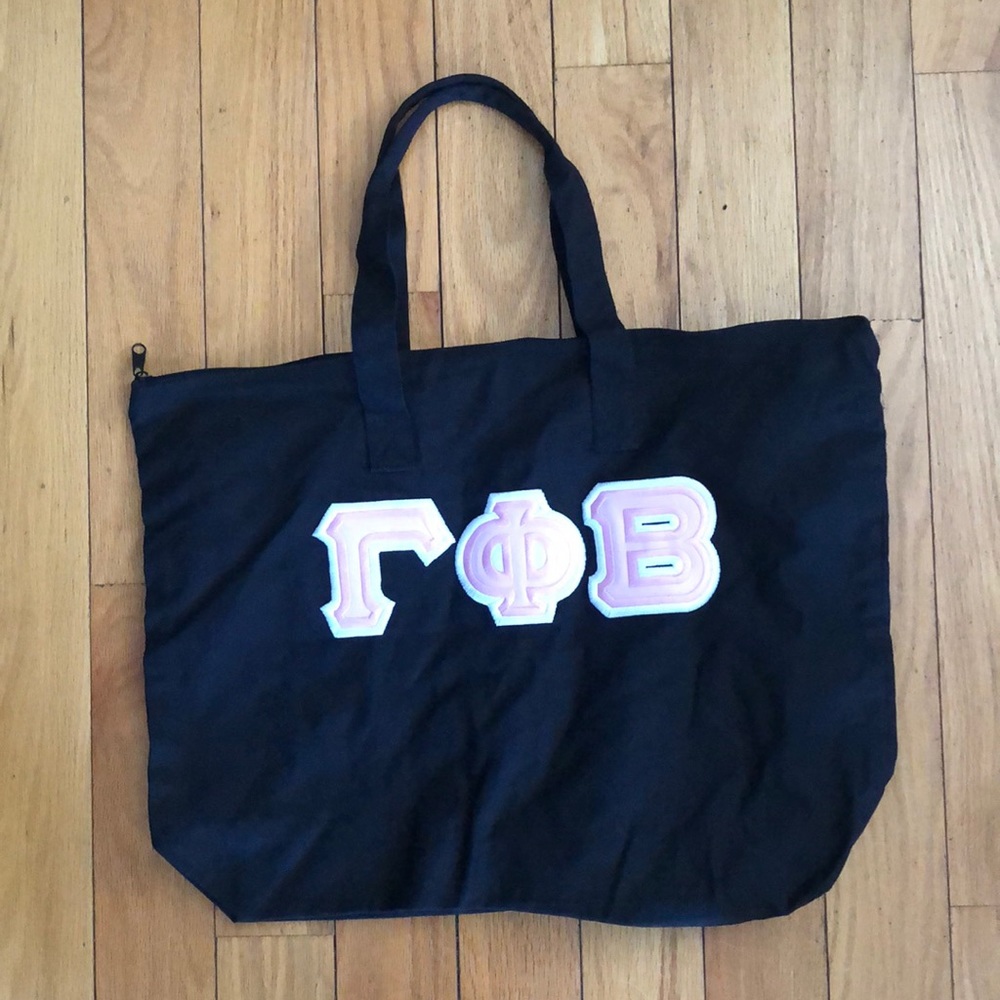 NEW Gamma Phi Beta Black & Pink Tote Bag